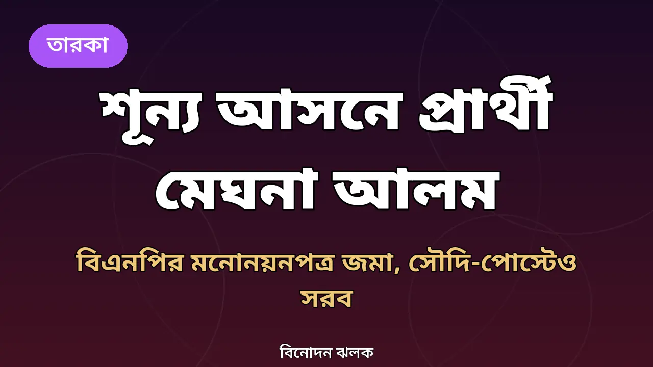 শূন্য সংরক্ষিত আসনে প্রার্থী মেঘনা আলম: বিএনপির মনোনয়নপত্র জমা, সৌদি-পোস্টেও সরব