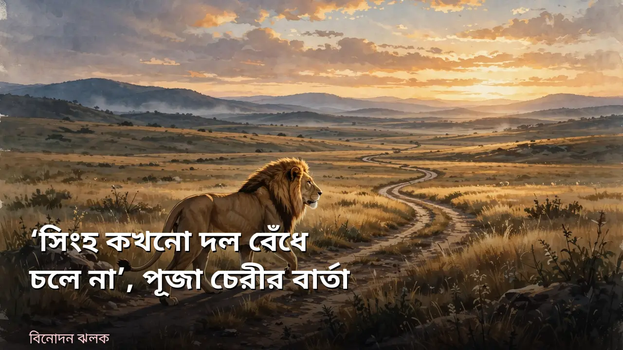 ‘সিংহ কখনো দল বেঁধে চলে না’, পূজা চেরীর বার্তা নিয়ে আলোচনা